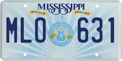 MS license plate MLO631