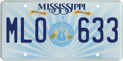 MS license plate MLO633