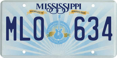 MS license plate MLO634