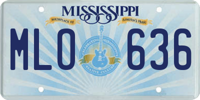 MS license plate MLO636