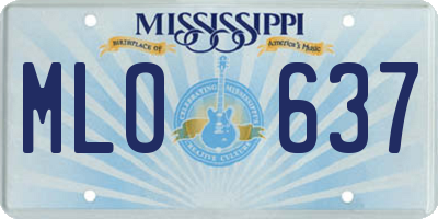 MS license plate MLO637