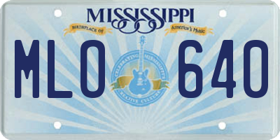 MS license plate MLO640