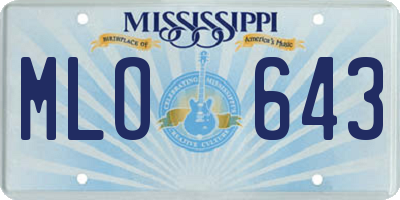 MS license plate MLO643