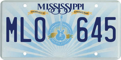 MS license plate MLO645