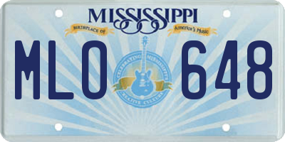 MS license plate MLO648