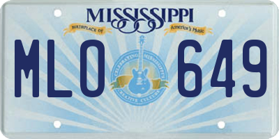 MS license plate MLO649