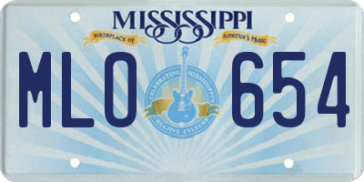 MS license plate MLO654