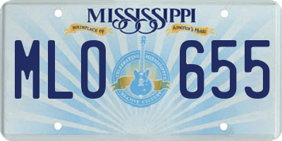 MS license plate MLO655
