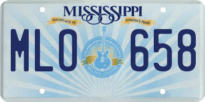 MS license plate MLO658