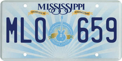 MS license plate MLO659