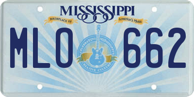 MS license plate MLO662