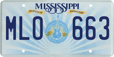 MS license plate MLO663