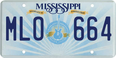 MS license plate MLO664