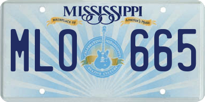 MS license plate MLO665