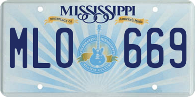 MS license plate MLO669