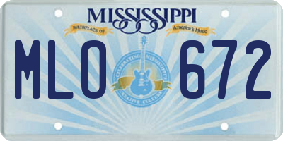 MS license plate MLO672
