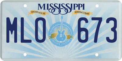 MS license plate MLO673