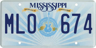 MS license plate MLO674