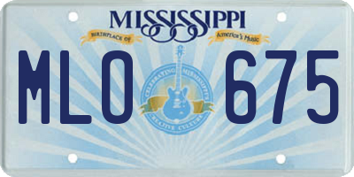 MS license plate MLO675