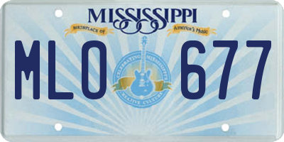 MS license plate MLO677