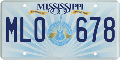 MS license plate MLO678