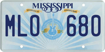 MS license plate MLO680