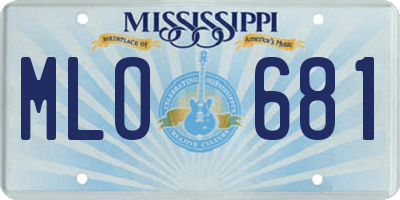 MS license plate MLO681