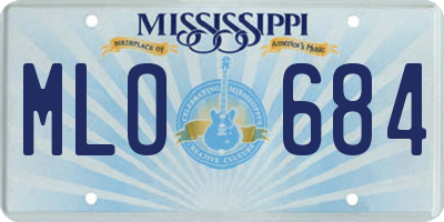 MS license plate MLO684