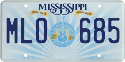 MS license plate MLO685