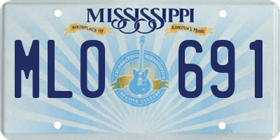 MS license plate MLO691