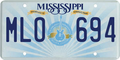 MS license plate MLO694