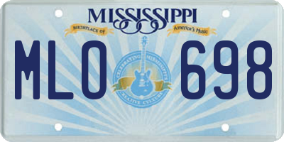 MS license plate MLO698