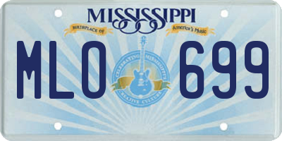 MS license plate MLO699