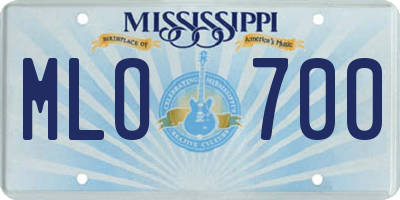 MS license plate MLO700