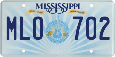 MS license plate MLO702