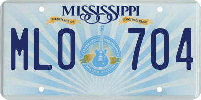 MS license plate MLO704