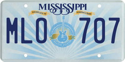 MS license plate MLO707