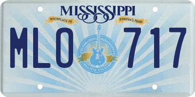 MS license plate MLO717