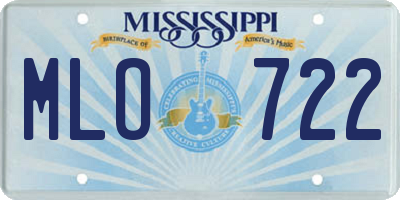 MS license plate MLO722