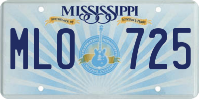 MS license plate MLO725