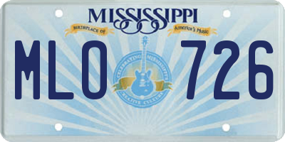 MS license plate MLO726