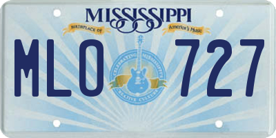 MS license plate MLO727