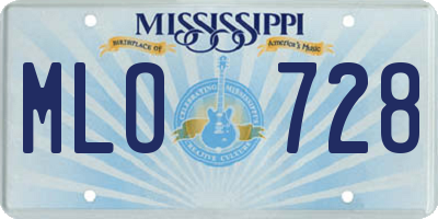 MS license plate MLO728