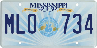 MS license plate MLO734