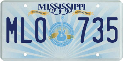 MS license plate MLO735