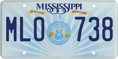 MS license plate MLO738