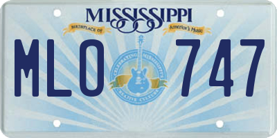 MS license plate MLO747