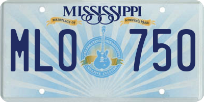 MS license plate MLO750