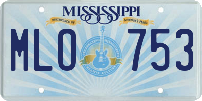 MS license plate MLO753