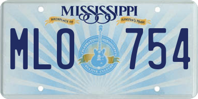 MS license plate MLO754